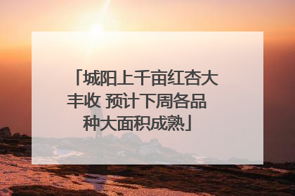 城阳上千亩红杏大丰收 预计下周各品种大面积成熟