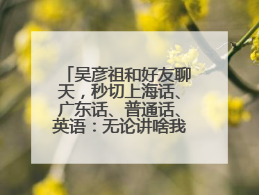 吴彦祖和好友聊天，秒切上海话、广东话、普通话、英语：无论讲啥我们都是中国人！