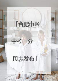 合肥市区中考一分一段表发布