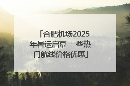 合肥机场2025年暑运启幕 一些热门航线价格优惠