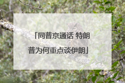 同普京通话 特朗普为何重点谈伊朗
