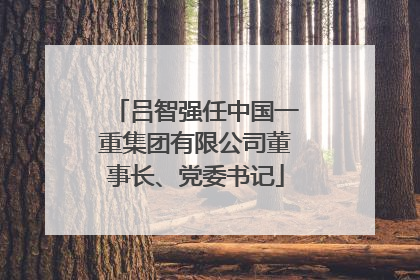 吕智强任中国一重集团有限公司董事长、党委书记