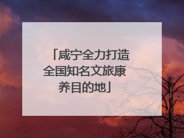 咸宁全力打造全国知名文旅康养目的地