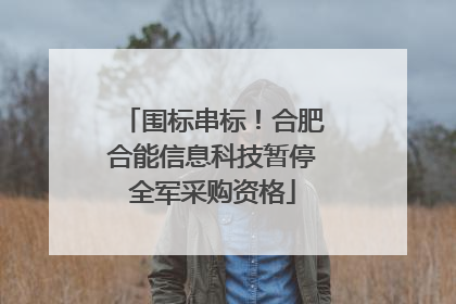 围标串标！合肥合能信息科技暂停全军采购资格