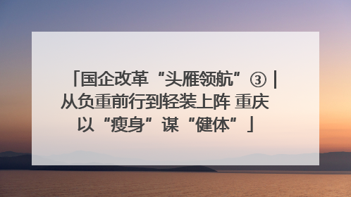 国企改革“头雁领航”③｜从负重前行到轻装上阵 重庆以“瘦身”谋“健体”