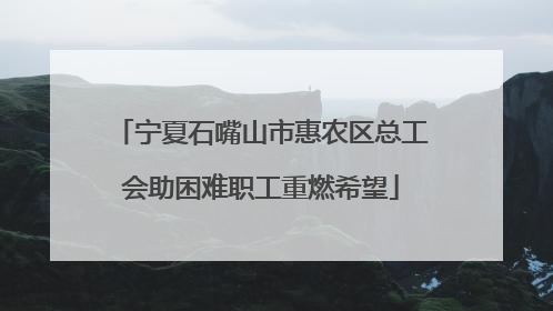 宁夏石嘴山市惠农区总工会助困难职工重燃希望