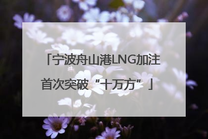 宁波舟山港LNG加注首次突破“十万方”