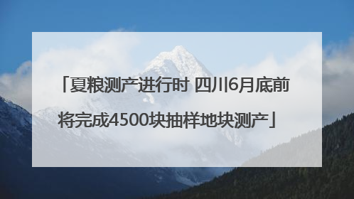 夏粮测产进行时 四川6月底前将完成4500块抽样地块测产