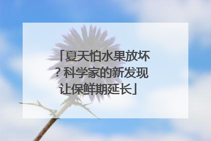 夏天怕水果放坏？科学家的新发现让保鲜期延长