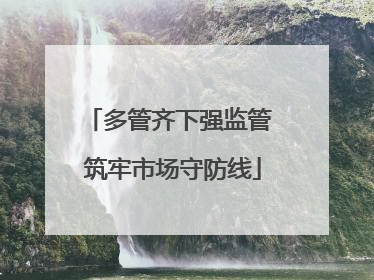 多管齐下强监管 筑牢市场守防线