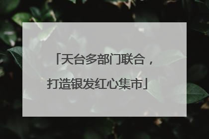 天台多部门联合，打造银发红心集市
