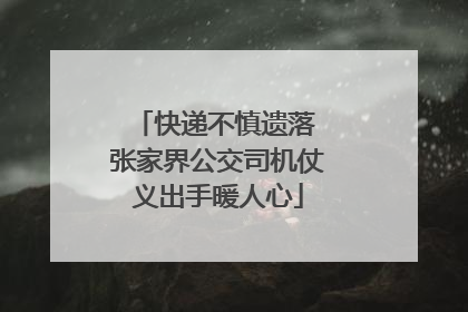 快递不慎遗落 张家界公交司机仗义出手暖人心