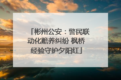 彬州公安：警民联动化赡养纠纷 枫桥经验守护夕阳红