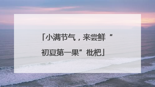 小满节气，来尝鲜“初夏第一果”枇杷