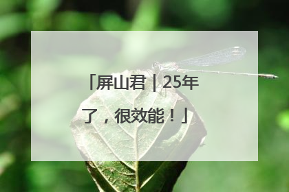 屏山君｜25年了，很效能！