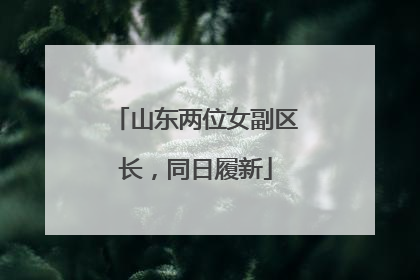 山东两位女副区长，同日履新