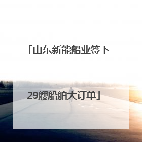 山东新能船业签下29艘船舶大订单