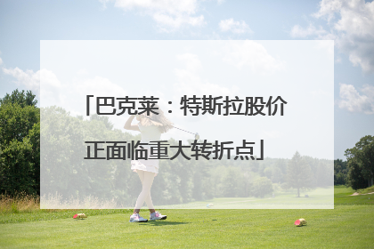 巴克莱：特斯拉股价正面临重大转折点