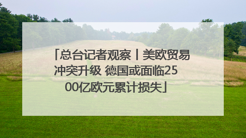 总台记者观察丨美欧贸易冲突升级 德国或面临2500亿欧元累计损失
