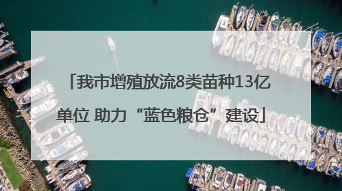 我市增殖放流8类苗种13亿单位 助力“蓝色粮仓”建设