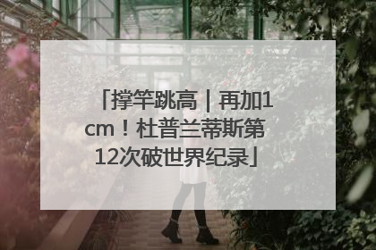 撑竿跳高｜再加1cm！杜普兰蒂斯第12次破世界纪录