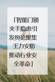 智能门锁夹手隐患引发舆论聚集 王力安防推动行业安全革命