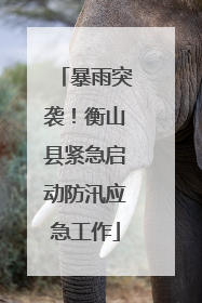 暴雨突袭！衡山县紧急启动防汛应急工作