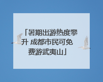 暑期出游热度攀升 成都市民可免费游武夷山