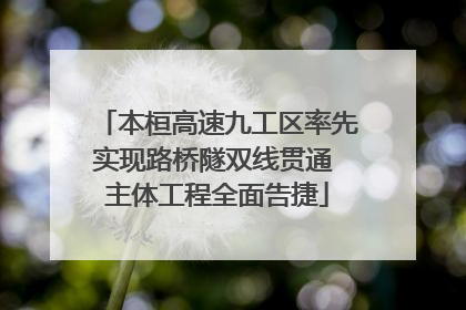 本桓高速九工区率先实现路桥隧双线贯通 主体工程全面告捷