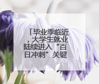 毕业季临近，大学生就业陆续进入“百日冲刺”关键阶段