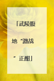 武陵腹地“激战”正酣
