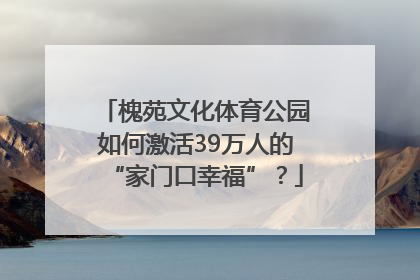 槐苑文化体育公园如何激活39万人的“家门口幸福”？