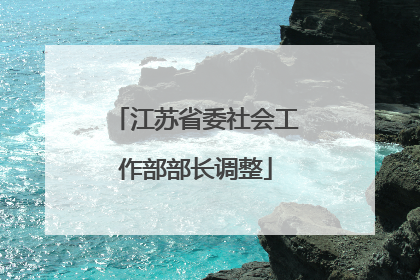江苏省委社会工作部部长调整