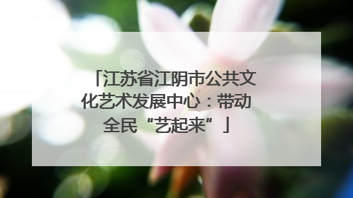江苏省江阴市公共文化艺术发展中心：带动全民“艺起来”