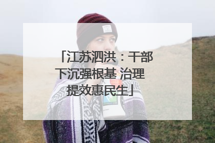 江苏泗洪：干部下沉强根基 治理提效惠民生