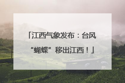 江西气象发布：台风“蝴蝶”移出江西！