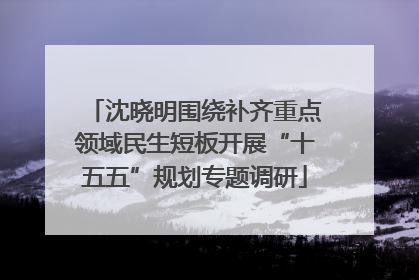 沈晓明围绕补齐重点领域民生短板开展“十五五”规划专题调研