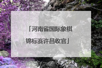 河南省国际象棋锦标赛许昌收官