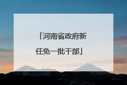 河南省政府新任免一批干部