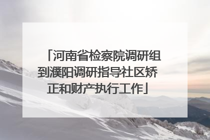 河南省检察院调研组到濮阳调研指导社区矫正和财产执行工作