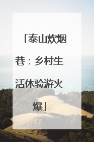 泰山炊烟巷：乡村生活体验游火爆