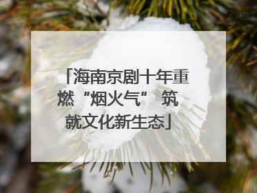 海南京剧十年重燃“烟火气” 筑就文化新生态
