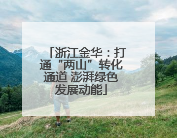 浙江金华：打通“两山”转化通道 澎湃绿色发展动能