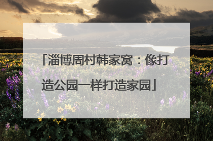 淄博周村韩家窝：像打造公园一样打造家园