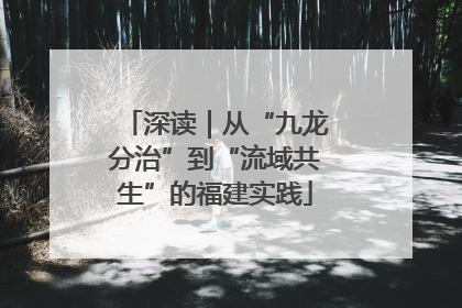 深读｜从“九龙分治”到“流域共生”的福建实践