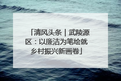 清风头条｜武陵源区：以廉洁为笔绘就乡村振兴新画卷