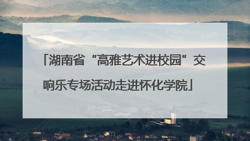 湖南省“高雅艺术进校园”交响乐专场活动走进怀化学院