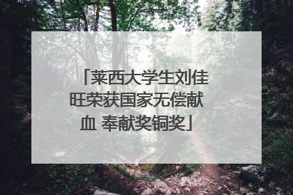 莱西大学生刘佳旺荣获国家无偿献血 奉献奖铜奖