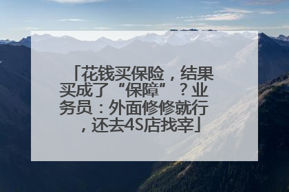花钱买保险，结果买成了“保障”？业务员：外面修修就行，还去4S店找宰