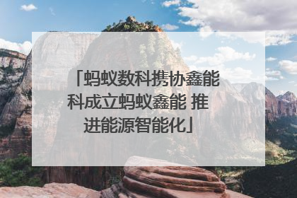 蚂蚁数科携协鑫能科成立蚂蚁鑫能 推进能源智能化
